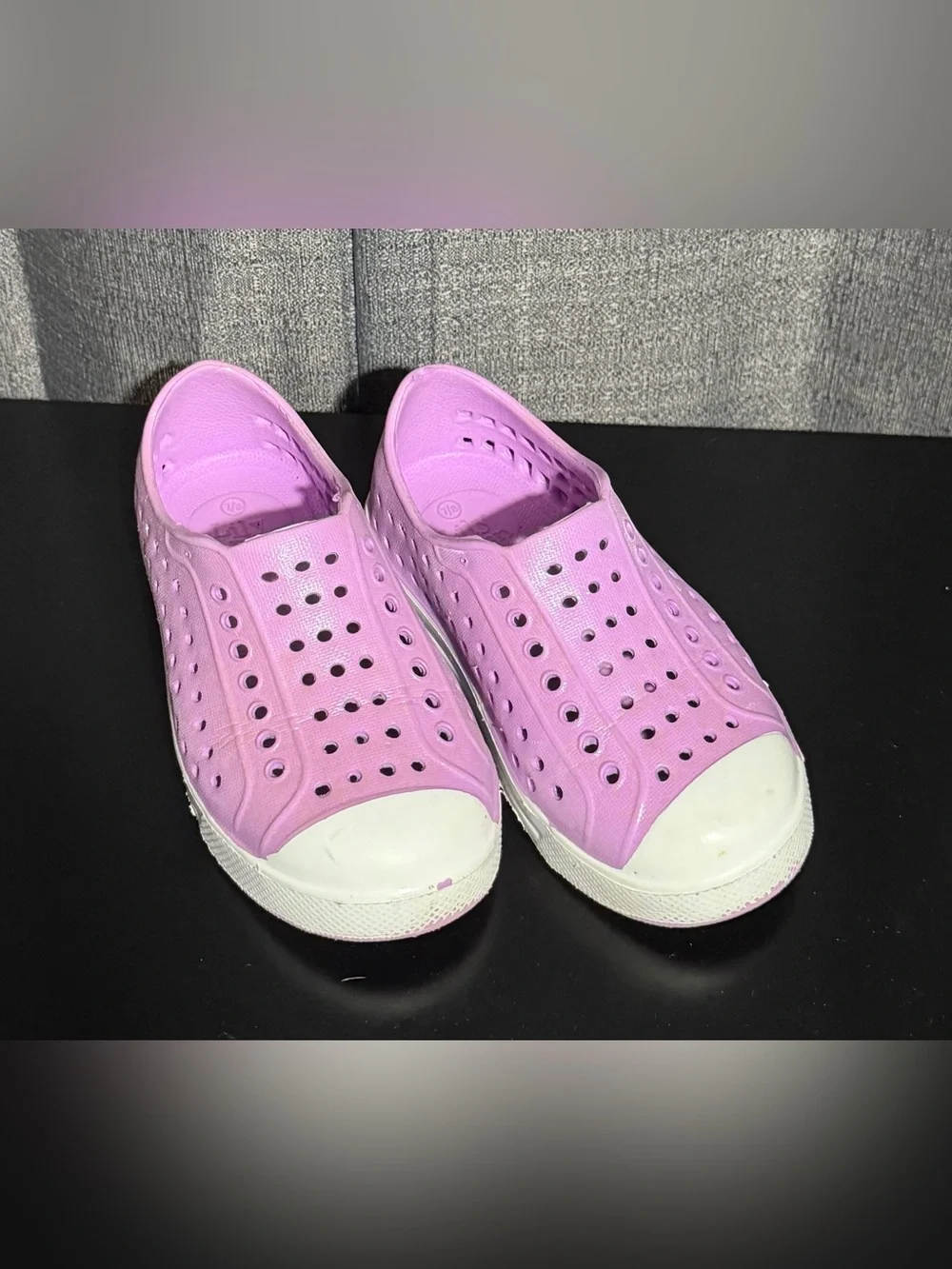 Kids' Pink Slip-On Perforated Sneakers with White Toe